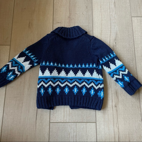 Janie and Jack baby boy blue winter cardigan sweater - Picture 5 of 10